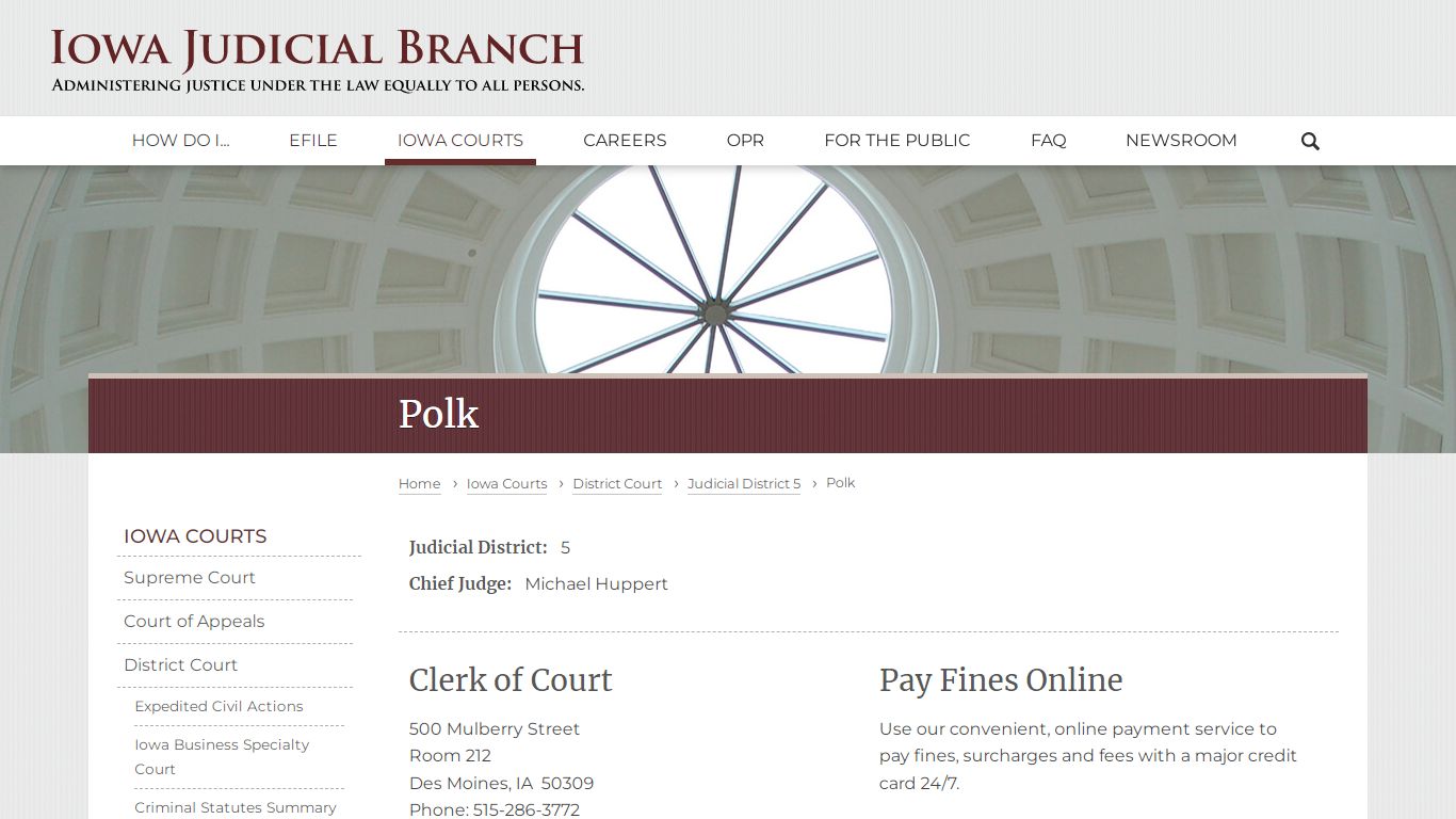 Polk | Judicial District 5 | Iowa Judicial Branch